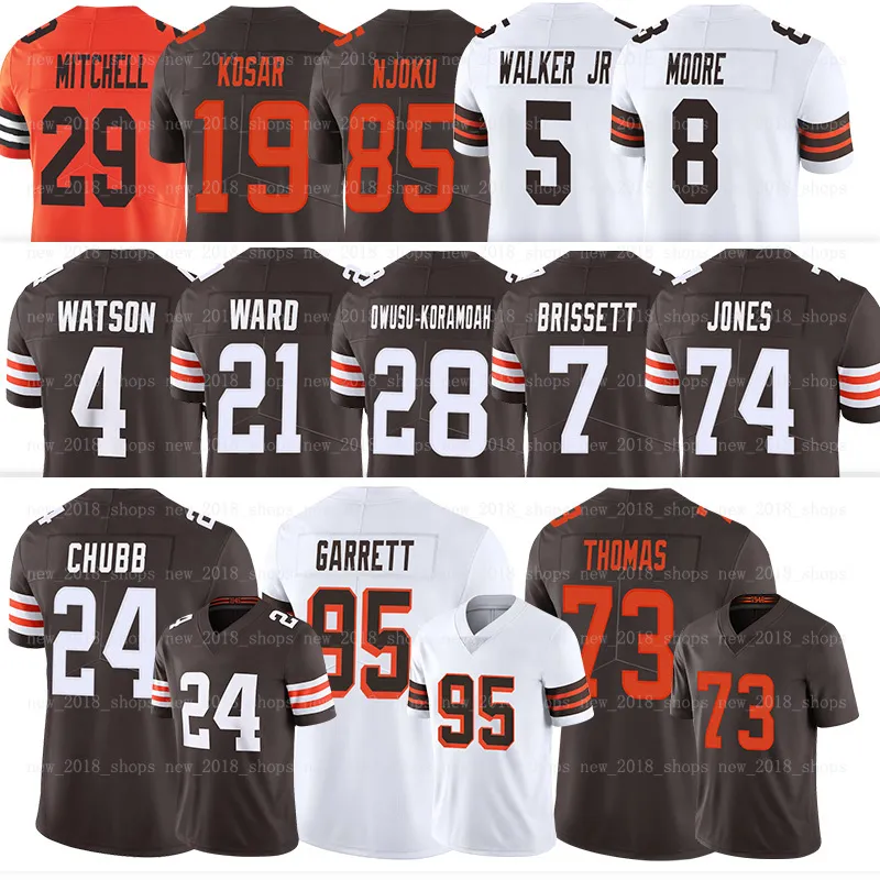 24 Nick Chubb Clevelands Brown Futbol Forması David Njoku Jeremiah Owusu-Koramoah Nick Chubb Myles Garrett Jeremiah Owusu-Koramoah Jerry Jeudy Amari Cooper