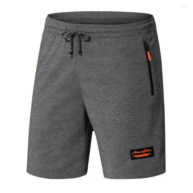 Mens Shorts Summer Sweatpants Casual Zipper Pockets Elastic Waist Deep Crotch For Gym