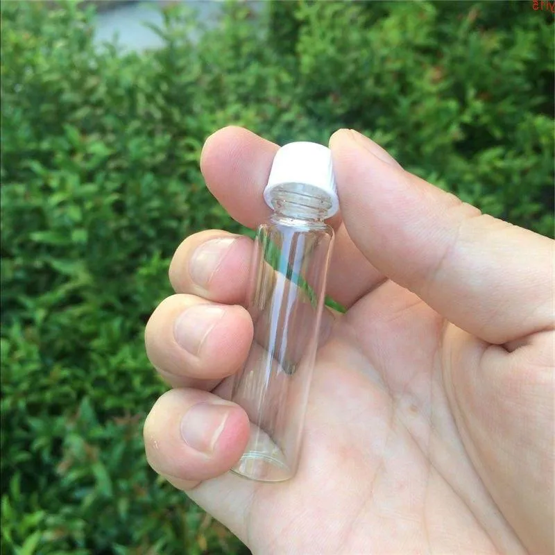 Bouteilles en verre de 16 * 60 * 8 mm 6 ml avec bouchon à vis en plastique Mini pots vides transparents anti-fuite 100pcsgood qté Iquwr