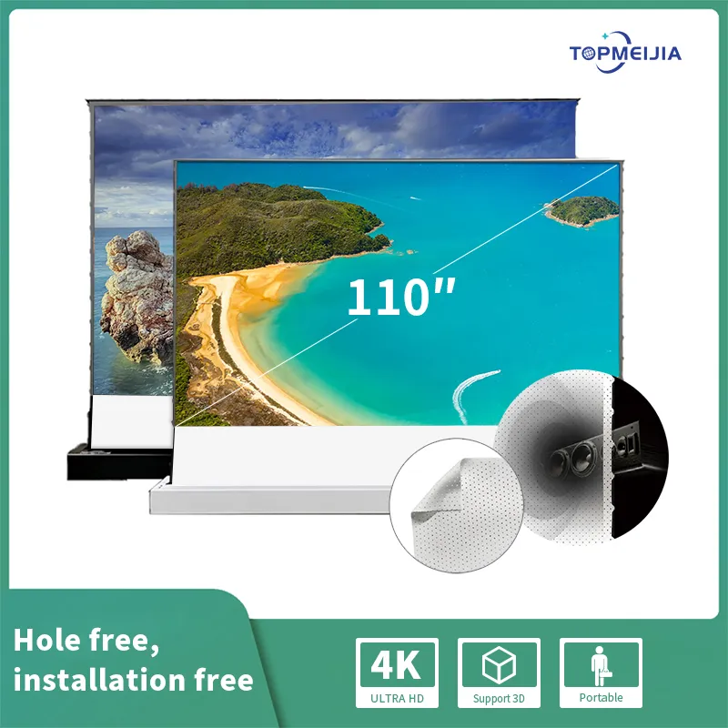 110 Motorized ALR Floor Rising Projector Screen - Acoustic Transparent ...