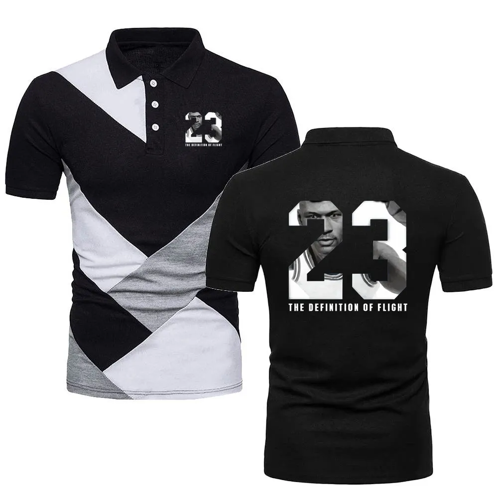 Mens Polo Shirt 23# Basketball T-shirts Youth Street Hip-Hop Tshirt Creative Men Cotton Tee Tops Male Big Contrast Color Polo