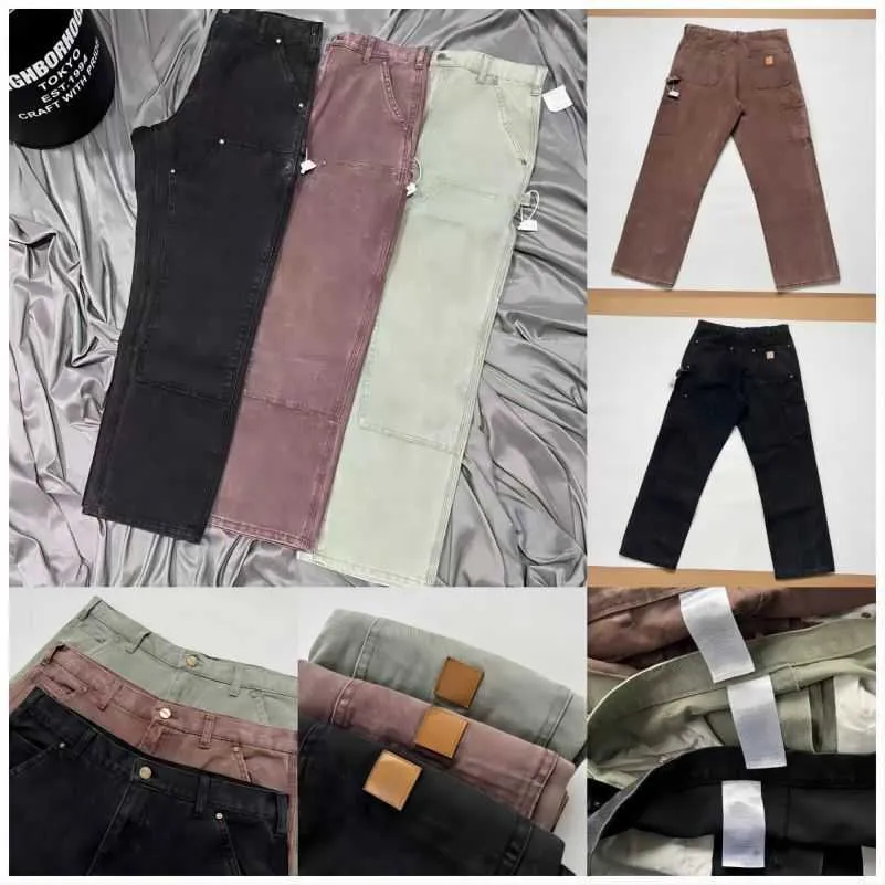 Pantalons pour hommes, marque à la mode, Carhart B01 B136, lavés pour fabriquer de vieilles salopettes, pantalons en tissu aux genoux, 11, 2023