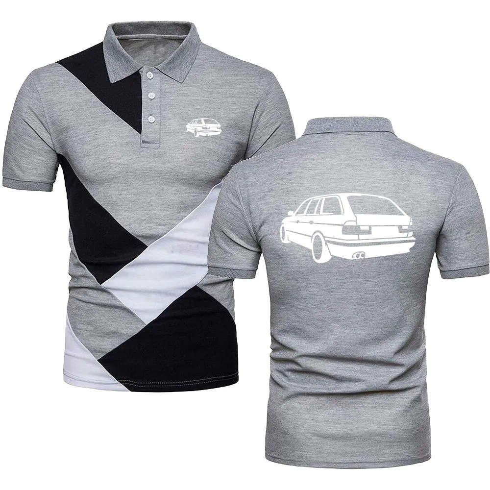 Camisas polo masculinas supercar 5 séries camisetas de manga curta camisa golftennis esporte topshirt suv carro e34/e36 contraste cor polo