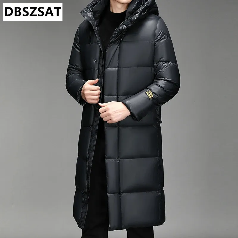 Męskie Parkas XKK z kapturem długie kurtki z futrzanym kołnierzem zimowe płaszcze ciepłe jakość męskich płaszcze na zewnątrz 231017