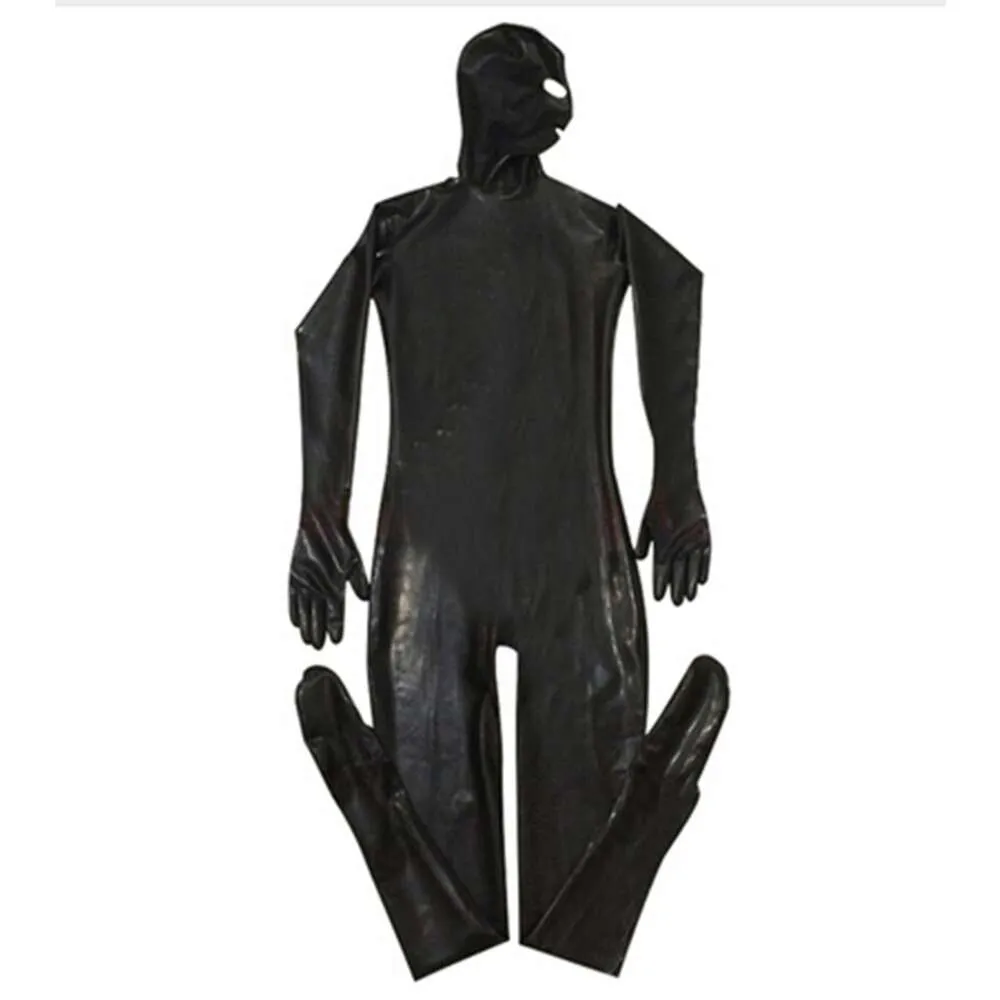 Novedad Zentai, mono de cobertura total con ojos abiertos y boca, traje de gato ajustado con cremallera en la espalda, traje de gato negro de piel sintética, disfraz de hombre, disfraces de anime