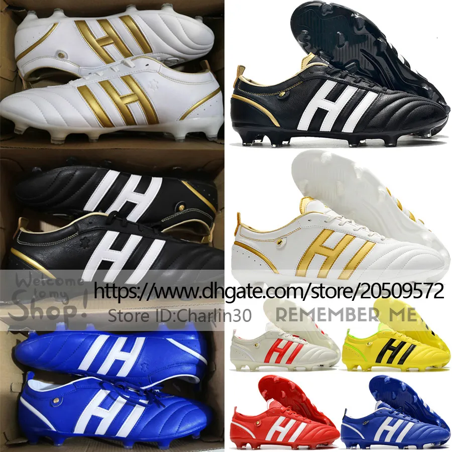 Skicka med Bag Quality Football Boots Adipure FG Retro Soft Leather Soccer Cleats för Mens Black Gold White Blue Red Yellow Bekväm träning Fotbollskor US 6.5-11