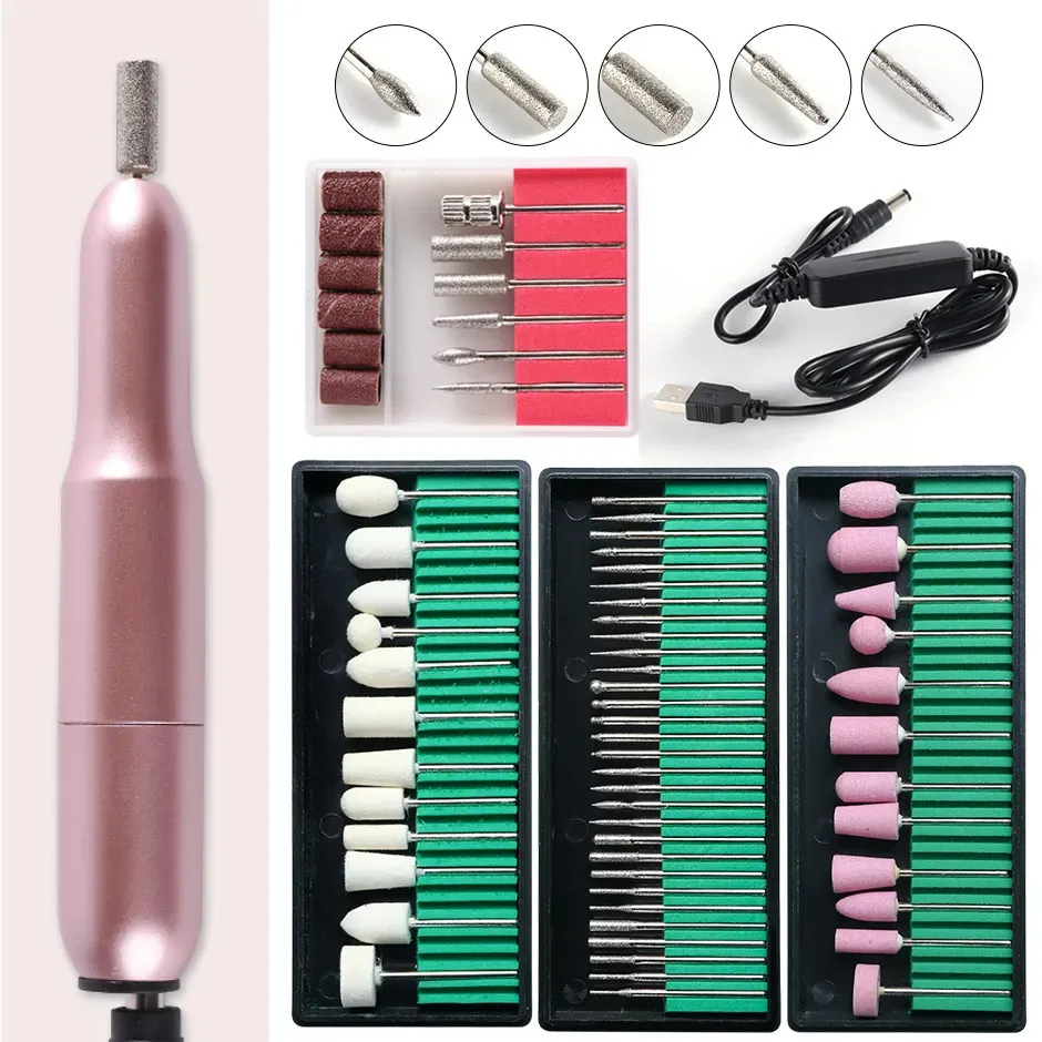 Nail Manicure Set Portable Electric Sander Professional Drill Machine Milling Cutter Polisher Apparatus for and Pedicure SAUSB 231017