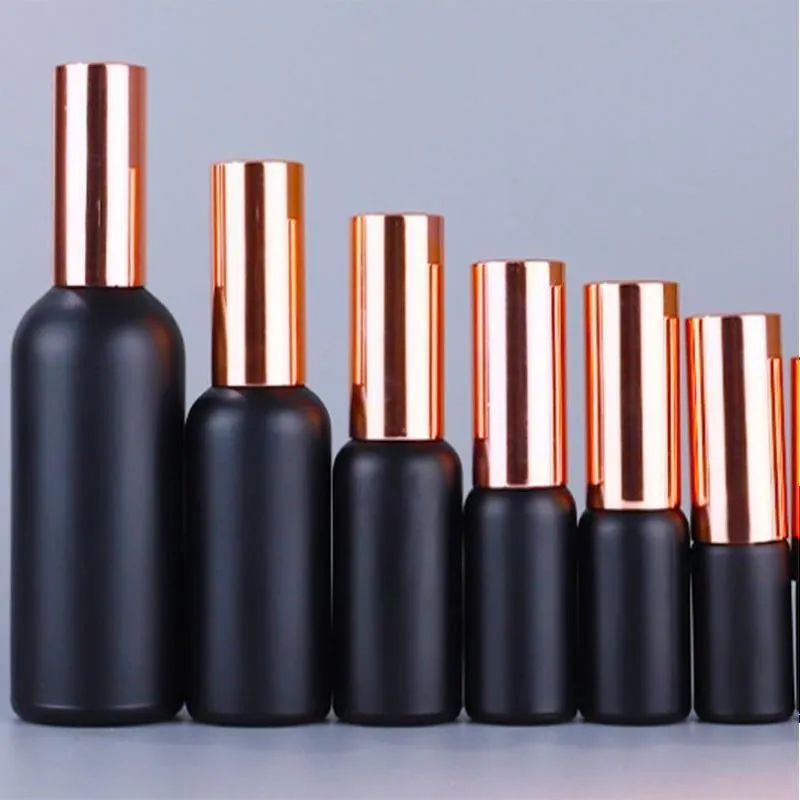 Bouteille de parfum rechargeable portable avec pompe de parfum de pulvérisation vide contenants cosmétiques noirs Ahfhi Cjtoh