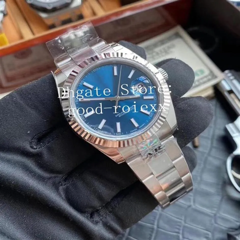 41mm kristal izleme Erkek Siyah Mavi Gümüş ARF V3 Versiyon Otomatik 2824 ETA AR Fabrika 904L Paslanmaz Çelik Erkekler 126334 Rhodiu262E