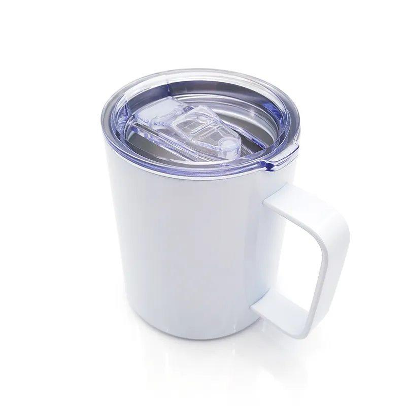 Hot Sells Travel Mug Blank Stainless Steel Sublimation Coffee Mug 12oz White Blanks Sublimation Water Tumbler With Handle