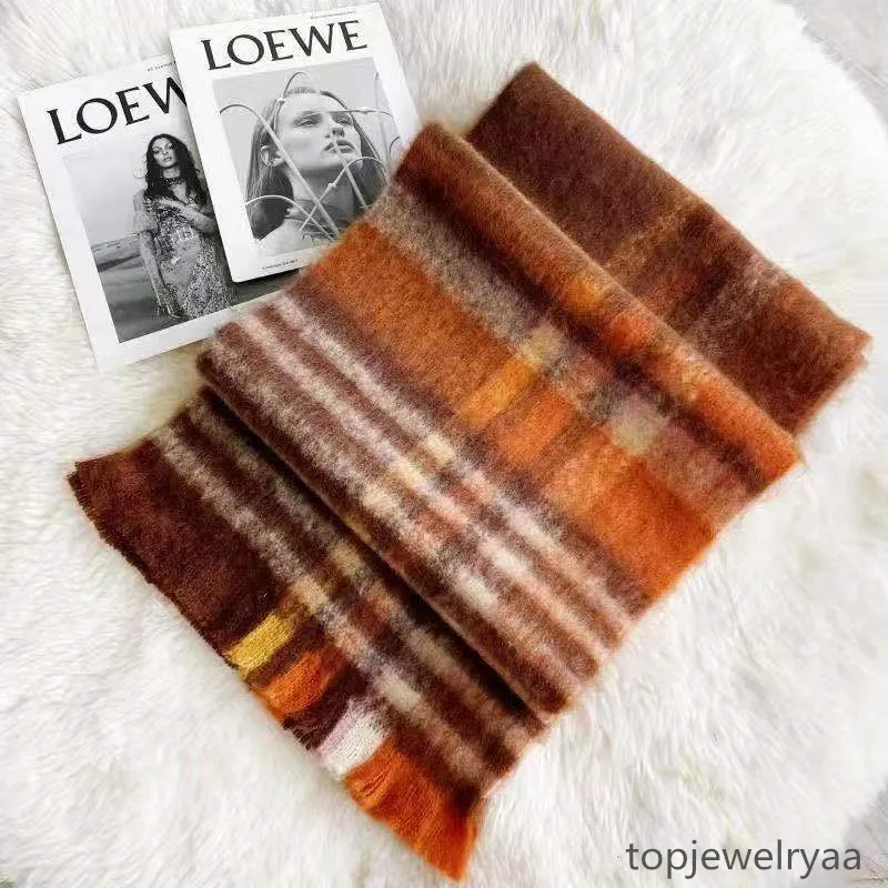 240 * 35 couleur écharpe à carreaux de haute qualité pour hommes et femmes Châle doux et épais Mode écharpe polyvalente designer Hiver couleur chaude arc-en-ciel plaid de luxe épaissi