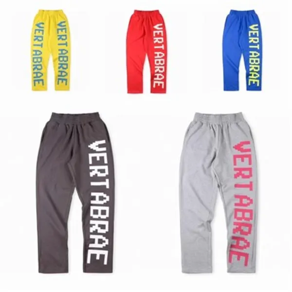 Vertabrae Mens Pants Puff Print Letters Vertabrae Sweatpants Män Kvinnor unisex jogger dragstring sport casual byxor