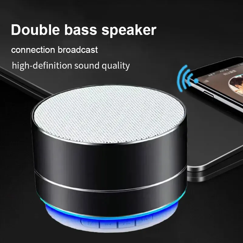 Alto-falantes portáteis Metal Speaker Wireless Bass Mini Outdoor FM Radio Music 231017