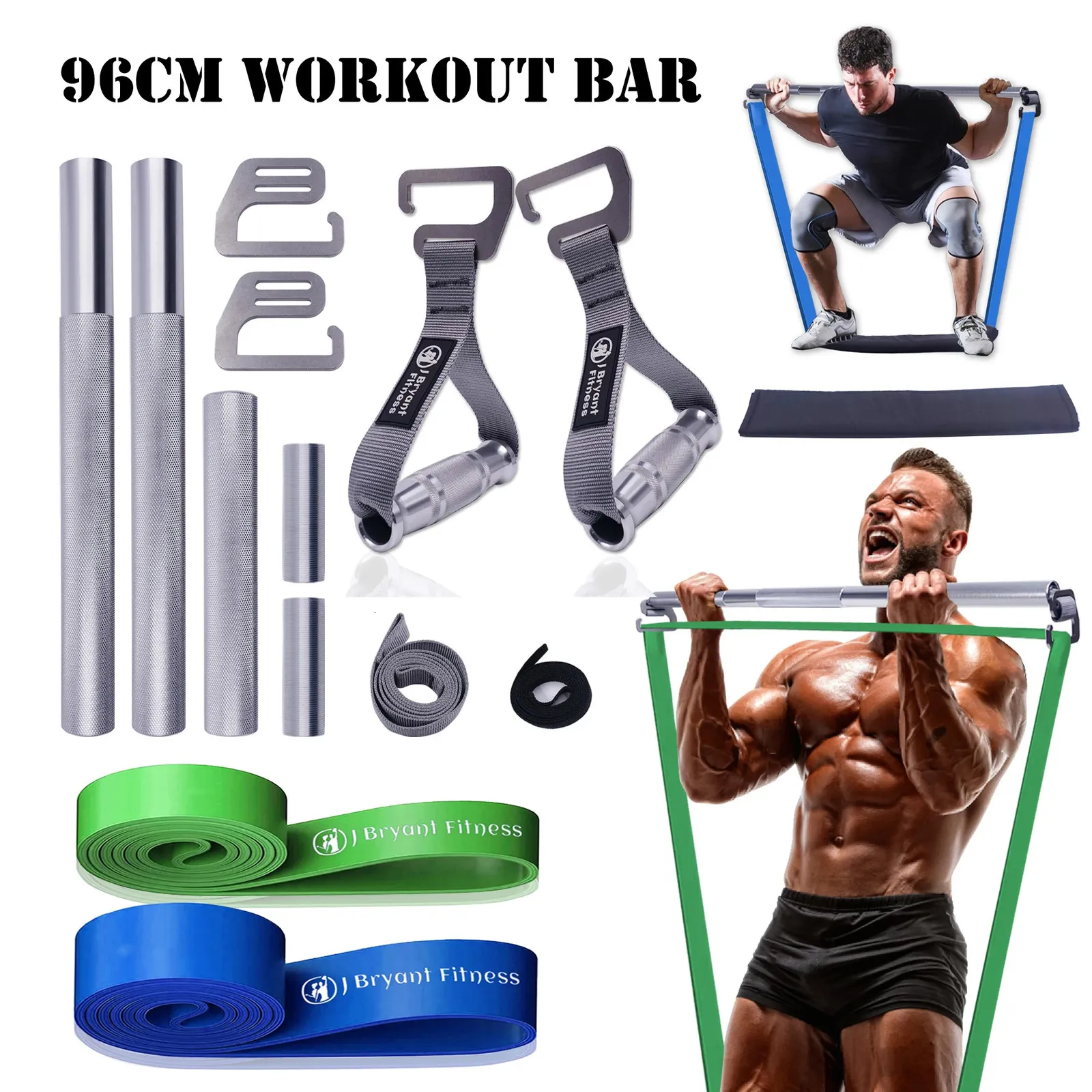 Resistance Bands 96CM Band Exercise Bar Large Hook Heavy Duty For Squat Deadlift Chest Press Strength Training Home Fitness Equipment 231016 From 35 12 DHgate
