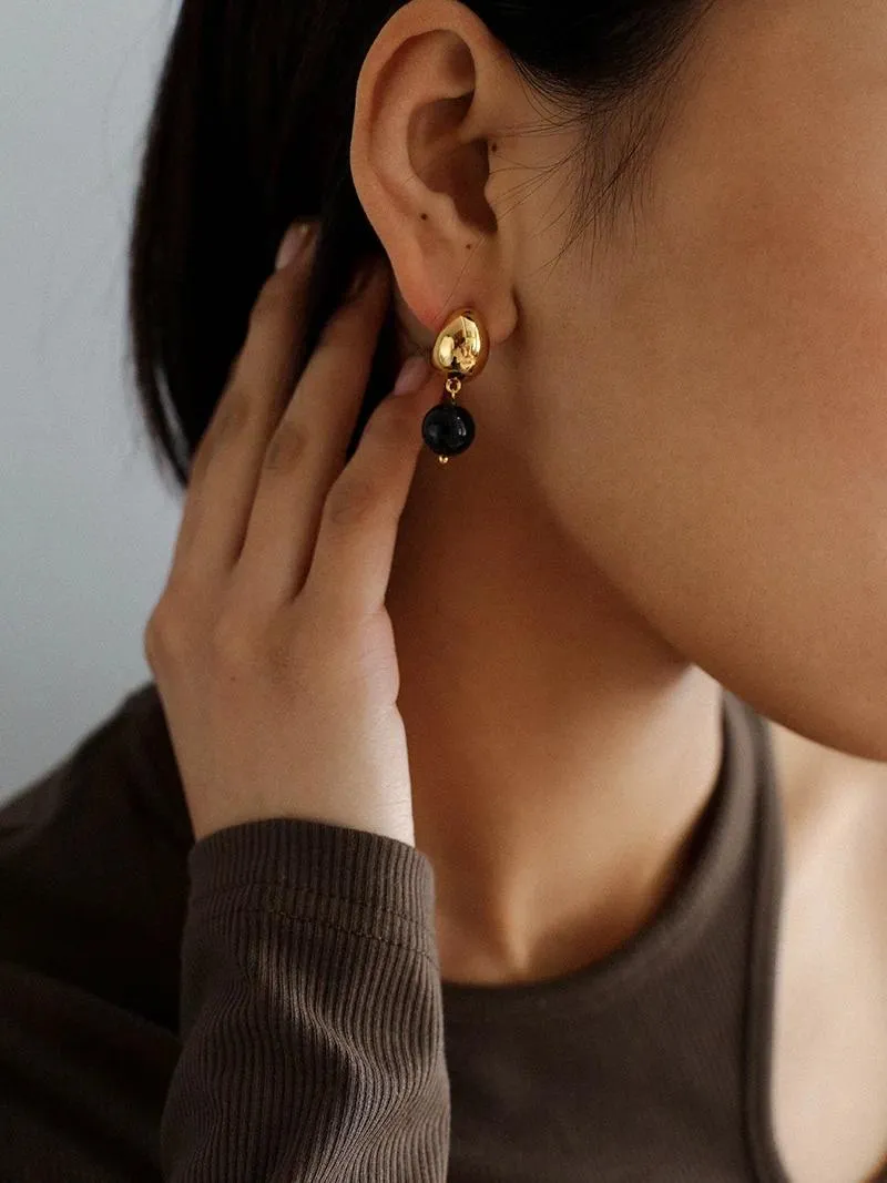 Velvette Black Earrings - Golden Flowers with Swarovski Crystals and  Gemstones – Hermione Harbutt