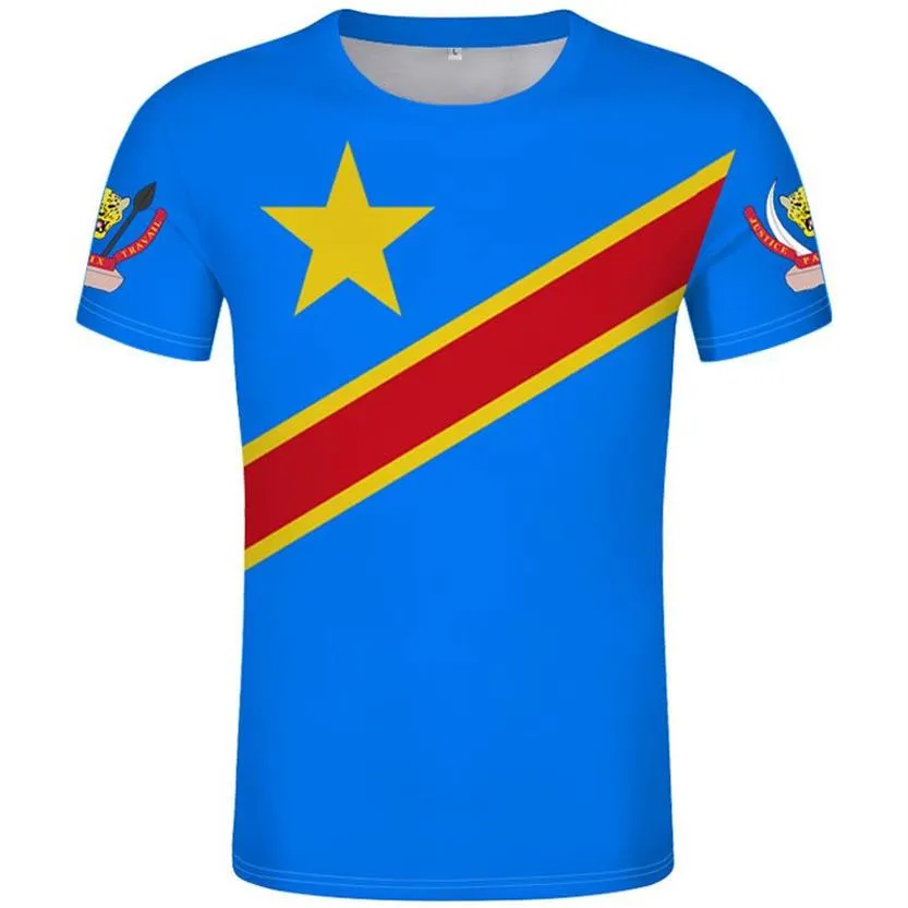 ZAIRE T-Shirt DIY nach Maß Name Nummer Zar T-Shirt Nationalflagge Za Kongo Land Französisch Textdruck PO Kleidung2991