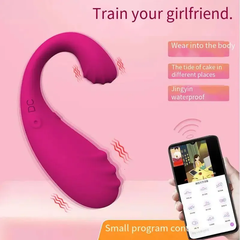 Игрушки для взрослых, приложение с двойным шоком, яйцо, секс-тап, контроль, U-образная форма, носимый вибрирующий фаллоимитатор для пары, кляп, вагинальный шарик 231017