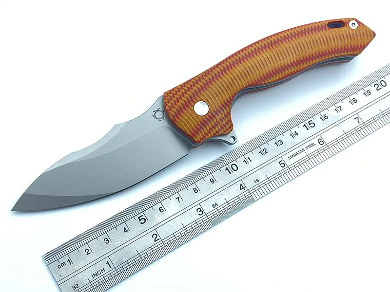 SIXLEAF Folding Knife 8.07in med VG-10 Blade G10 Handle Fast Open Camping Tool SL-02-Orange