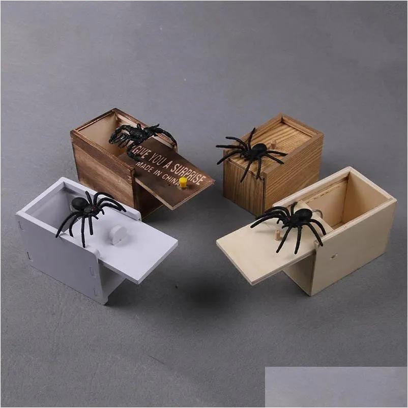 Party Favor Party Favor Chocking Scary Prank Stuff Scare Box Halloween Decoration Ofarliga träöverraskning Toys April-Fools Day Gift 1 DH9Qs