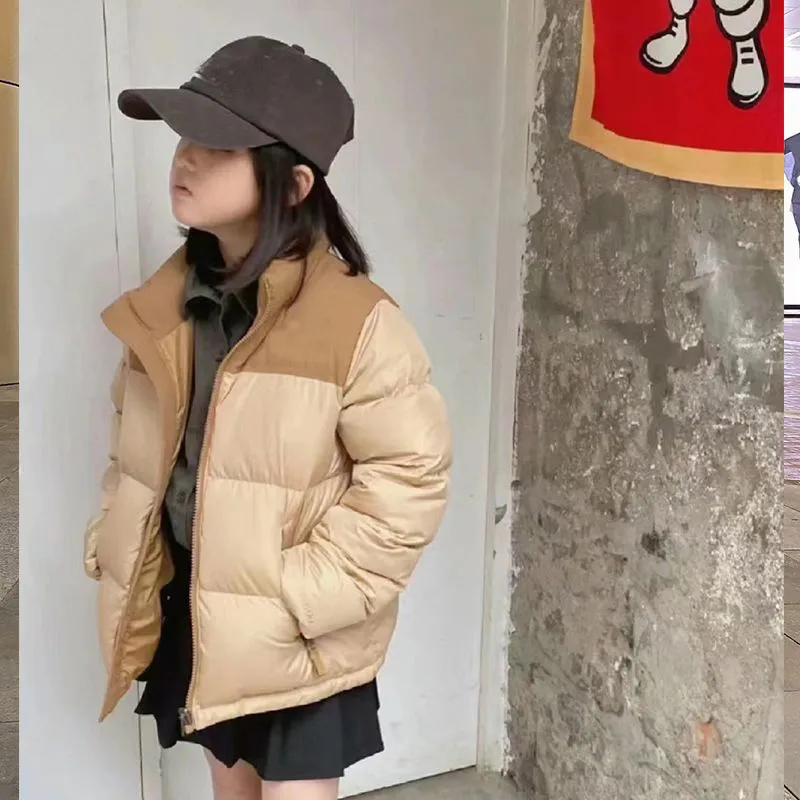 Детское пуховое пальто, брендовая дизайнерская детская зимняя куртка для мальчиков и девочек, уличная теплая парка, черная одежда с вышитым буквенным принтом, верхняя одежда, ветровка