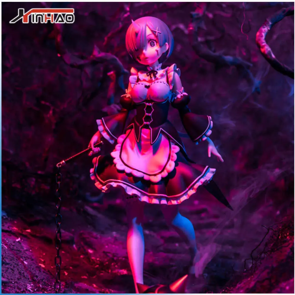 Fingerspielzeug 225 mm Anime-Figur Re:zero -starting Life in Another World Rem 1/7 Statue PVC-Actionfiguren-Sammlung Modellspielzeug Puppengeschenke