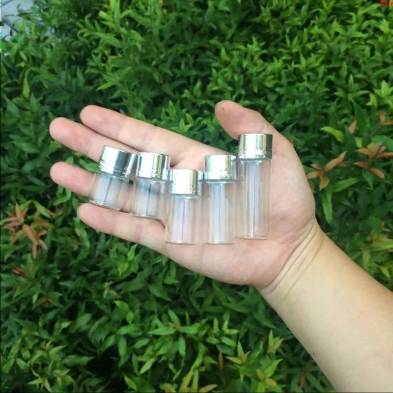 5ml 6ml 7ml 10 ml 14 ml Glashandwerksflaschen Schraubkappe Silber Aluminium Deckel leere Gläser Fläschchen 100pcs Good Qty CGEGC