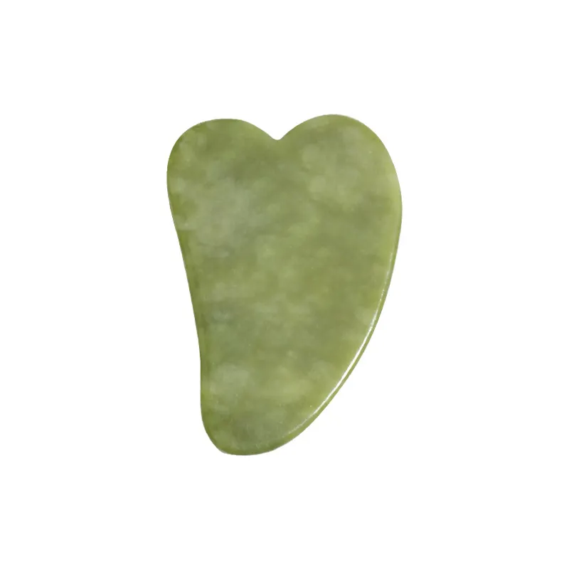 طبيعية Xiuyan Jade Gua sha تدليك أداة الوجه مذيع Guasha Board Healing Stone Health Care يقلل من أداة النحت الوجه الانتفاخ