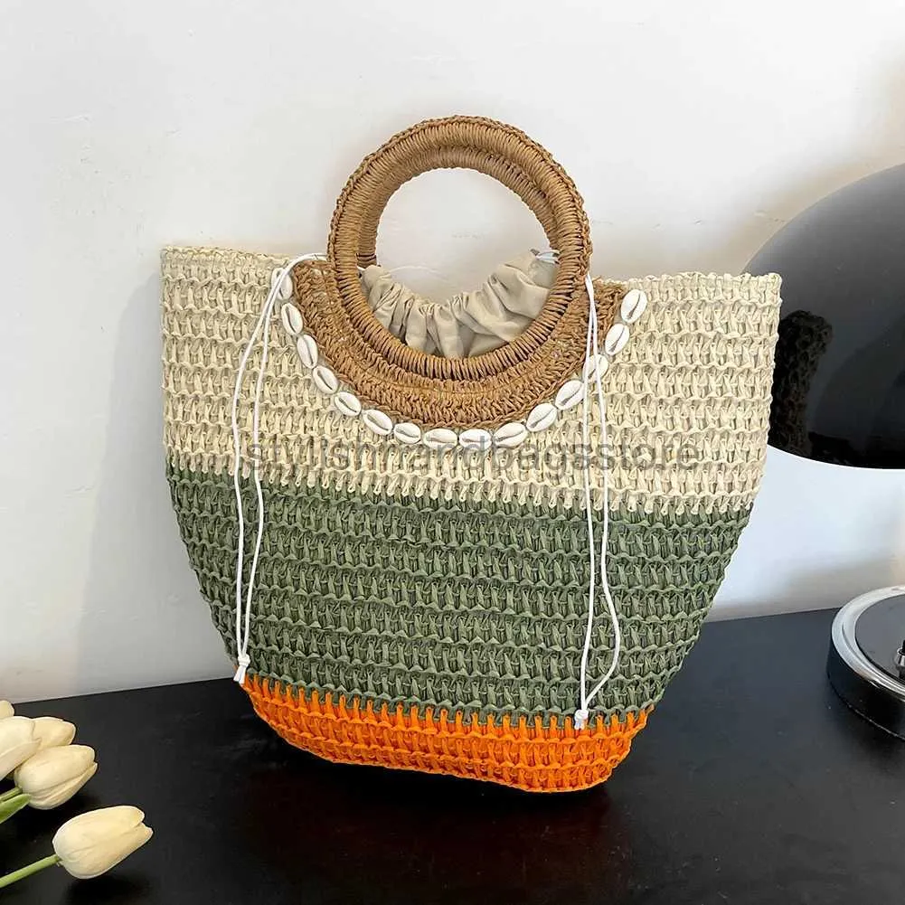 Cross Body Summer Handmade Straw Bags for Handbags Drawstring Bag Large Hand-Woven Top Handle Beach Totesstylishhandbagsstore