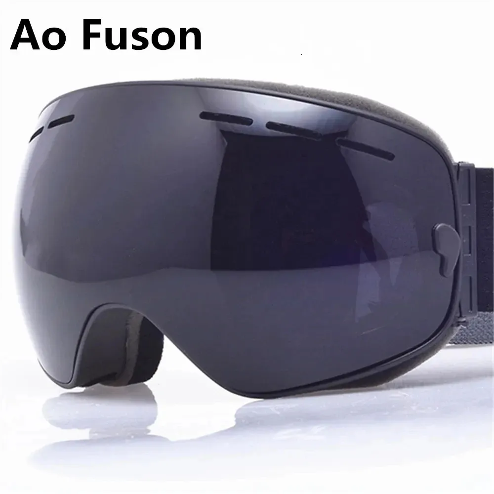 Kayak Goggles Snowboard Tek Katman Anti Sis UV400 Büyük Küresel Gözlükler Erkek Kadın Kayak Snowmobile Maske Kar 231017