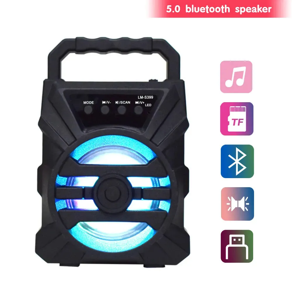 Taşınabilir Hoparlörler 500mAh Hoparlör Ses Kutusu Sesli Taşınabilir Bluetooth Hoparlör TF Udisk Açık Bas Ses Çantaları Mikrofonlu Square Dancing 231017