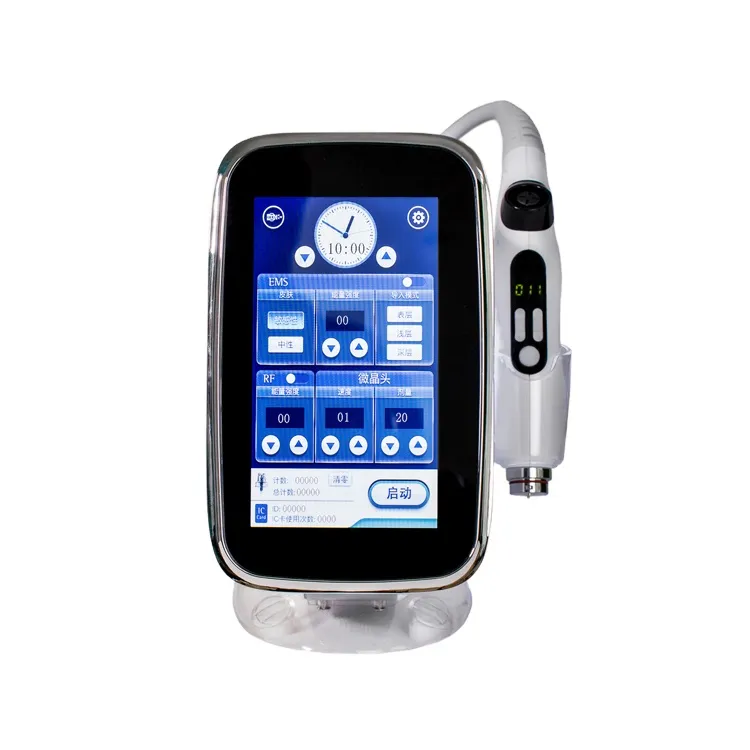 Machine de mésothérapie Portable 3 en 1 EMS + RF + sans aiguille, pistolet de beauté à injecteur méso à puce Nano pour le rajeunissement de la peau