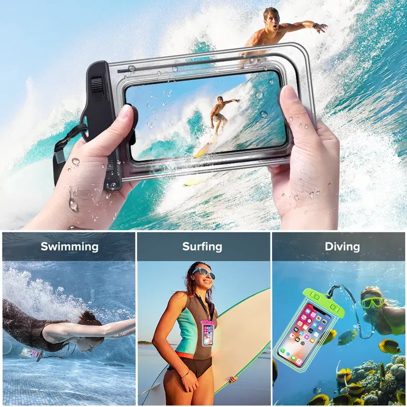 Universal Waterproof Phone Case Swimming Mobile Phone Bag Pouch Cover For Samsung S10 S9 For iPhone 13 12 11 XS MAX 8 7 6 6S Plus