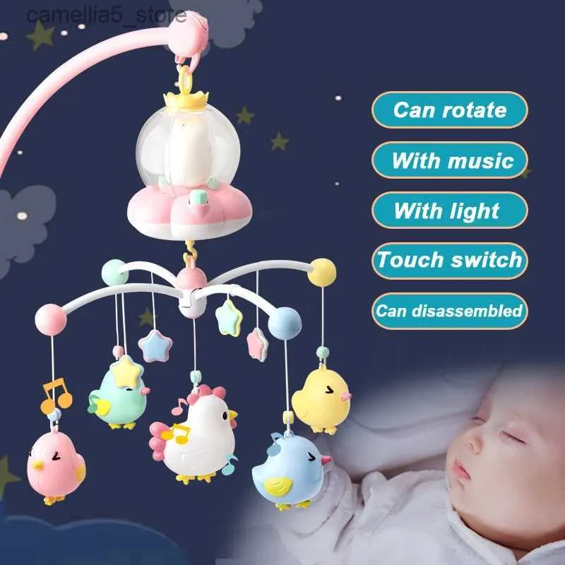 Mobiles# New Music Box Rattles For Kids Baby Toys 0-12 Months Mobile On The Bed Bell Educational Toys Newborns Nightlight Rotation Rattle Q231017