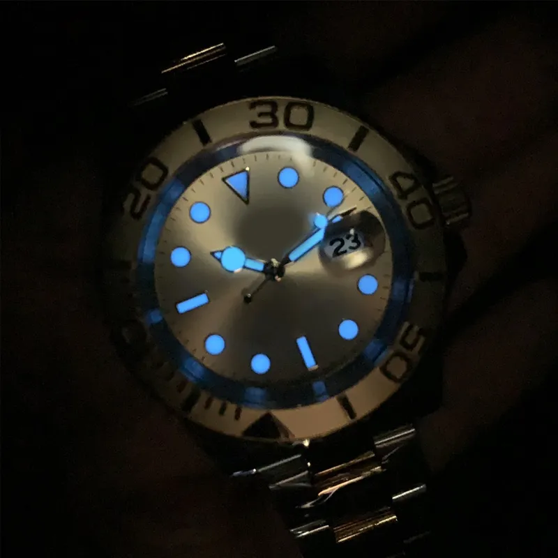 Yacht Mens Watch Automático 40mm Mecânico Designer Relógios Sapphire Vidro Clássico Pulseira Dobrável Super Luminoso Relógio Resistente à Água Montre de Luxe Jason007