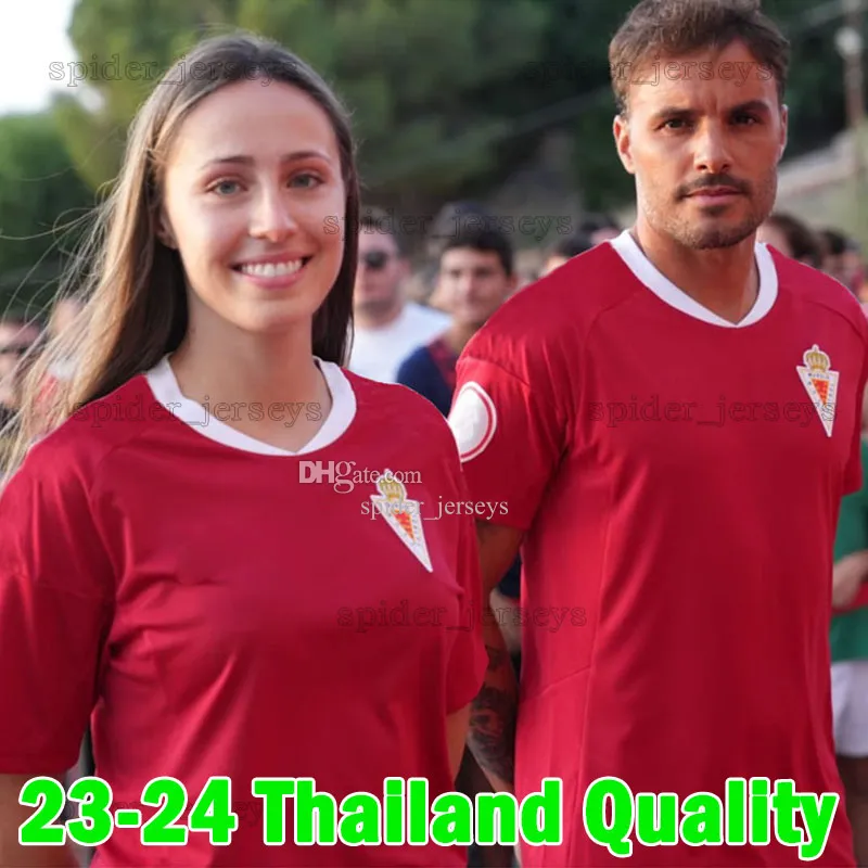 23 24 Real Murcia Voetbalshirts rubio Rodrigo 2023 2024 Leon Carrillo gonzalez rode thuis Voetbalshirts Mannen Uniformen