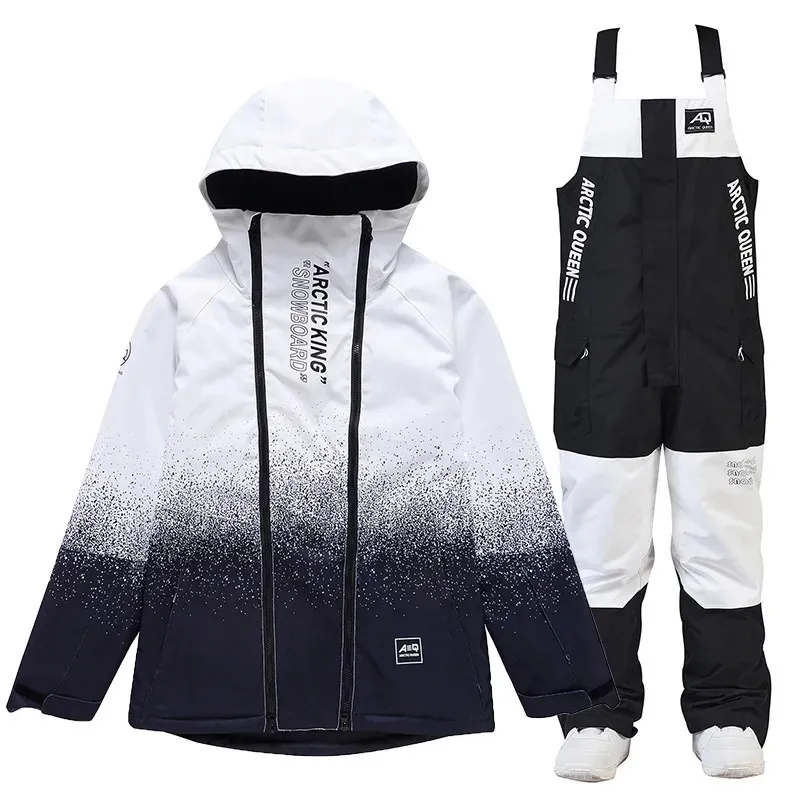 Other Sporting Goods High Quality Men Women Snowboarding Suit Jacket and Bib Pants Winter Warm Waterproof Ski Outfit Mountain Snowsuit 2023 231017