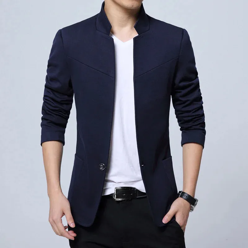 Vestes pour hommes WORDKIND Blazer hommes vestes homme col montant s Slim Fit hommes veste noire grande taille 5XL 231013