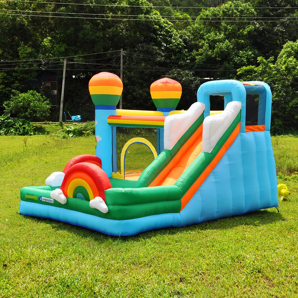 Château de saut à cavalier gonflable Castle Jumping avec toboggan pour extérieur et intérieur Bounce House Air Bouncer avec souffleur d'enfants pour enfants Ballon à air chaud Playhouse