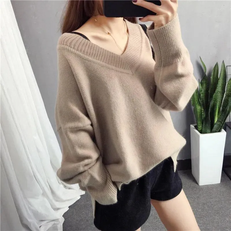 Korean Style Womens V Neck V Neck Pullover Sweater Sweater For