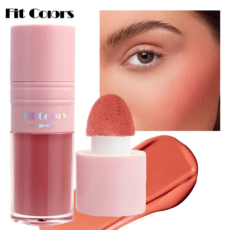 Blush líquido bochecha blush nutritivo blush gel creme impermeável multiuso olhos lábios maquiagem blush vara cosméticos com esponja 231016