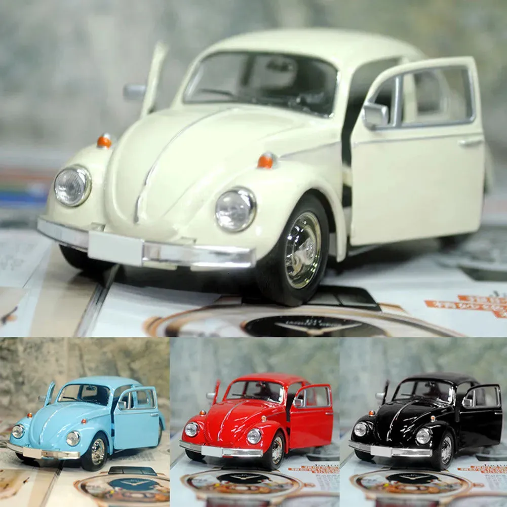 Konst och hantverk ZK20 Nyaste ankomst Retro Vintage Beetle Diecast Pull Back Car Model Toy for Children Gift Decor Söta figurer Miniatyrer 231017