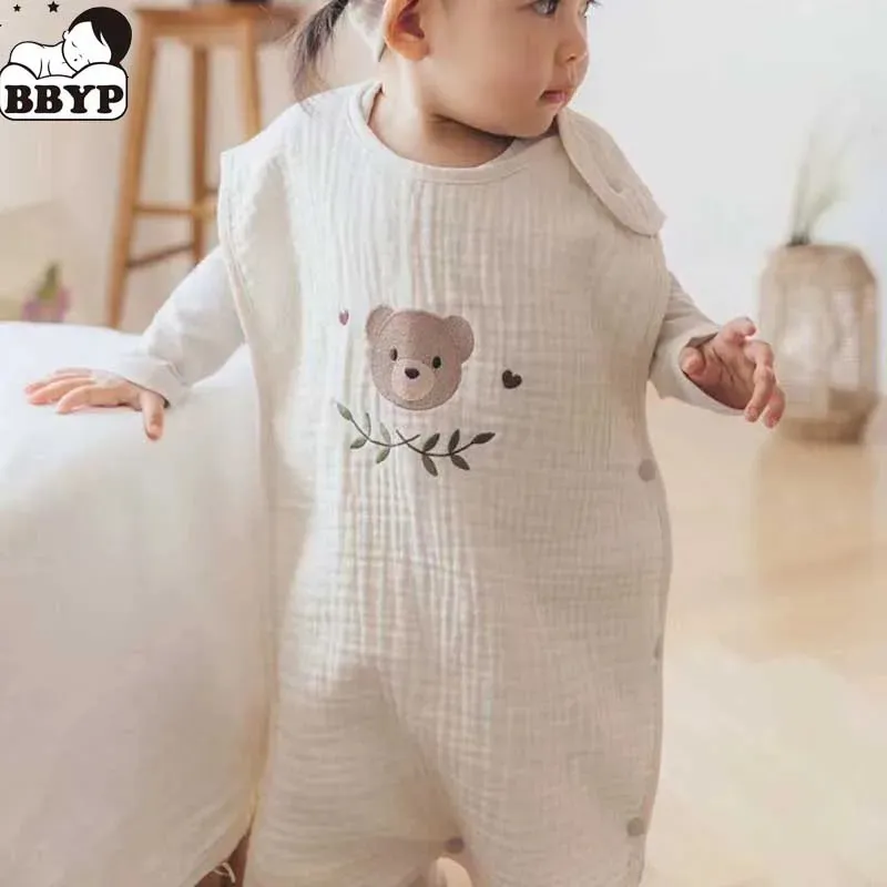 Cotton Muslin Baby Sleeping Bag Summer Sleepsack, Thin Gauze