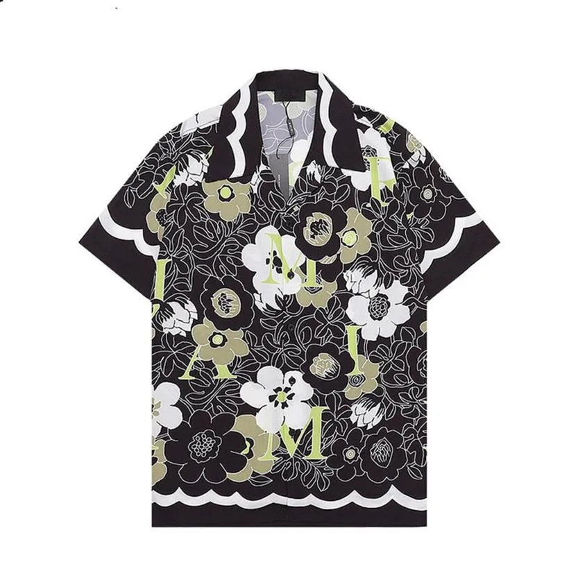 2023 männer Kurzarm Hawaiian Shirt Fashion Floral Print Button Down Bowling Casual Shirts Herren Sommer Kleid Hemd M-3XL313y