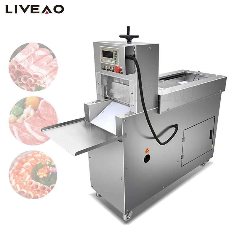自動冷凍肉スライサーマトンビーフロールカッターベーコンスライスソーセージカッティングマシン