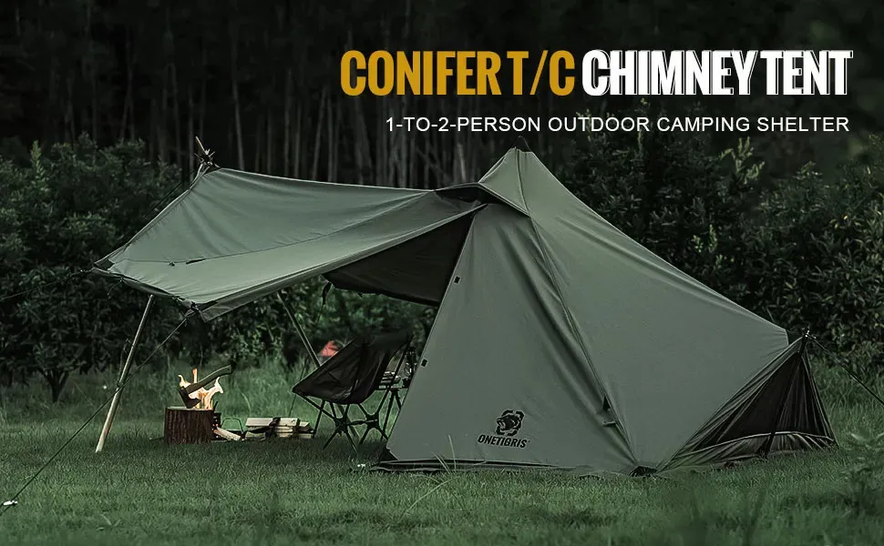 DHgate.com:OneTigris CONIFER T C Chimney Tent 1-2 Person