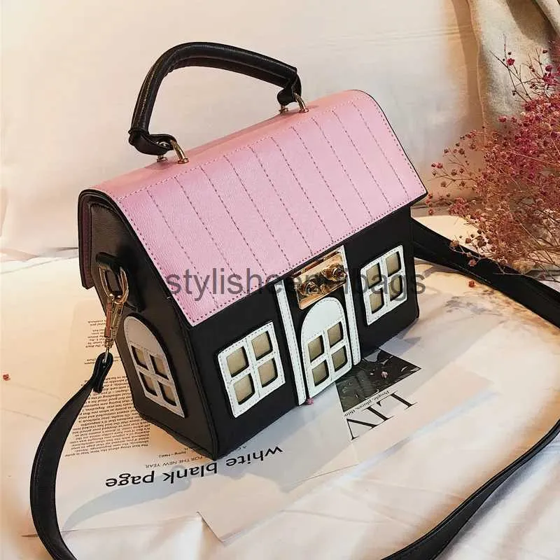 Cross Body Personality House Skórzowe torebki Moda Kreatywna komunikator torba na ramię Bolsa Fesmall Nastylisheendibags