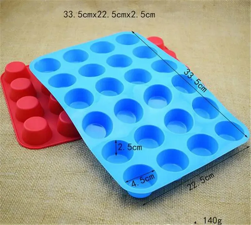 Mini Muffin Cup 24 Cavity Silicone Soap  Cupcake Bakeware Pan Tray Mould Home DIY Cake Mold XB1