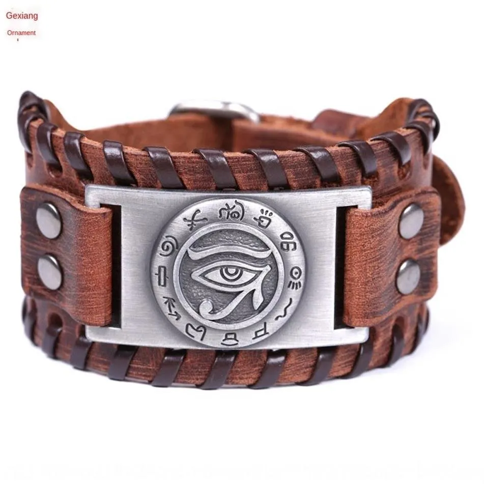 Mode vache brune mythe Horus oeil cortidum Mode vache brune mythe magique Horus bracelet magique cadeau oeil cortidum bracelet cadeau CvqcK222P