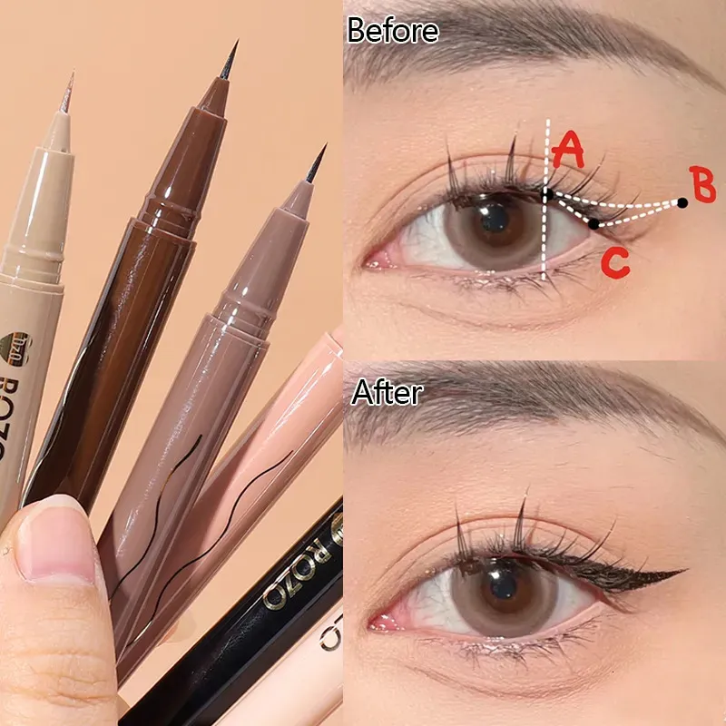 Oogschaduw Waterdicht Matte Vloeibare Eyeliner Pen Onderste Wimpers Liggen Zijderups Blijvende Ultradunne Potlood Make-up Koreaanse Cosmetica 231017