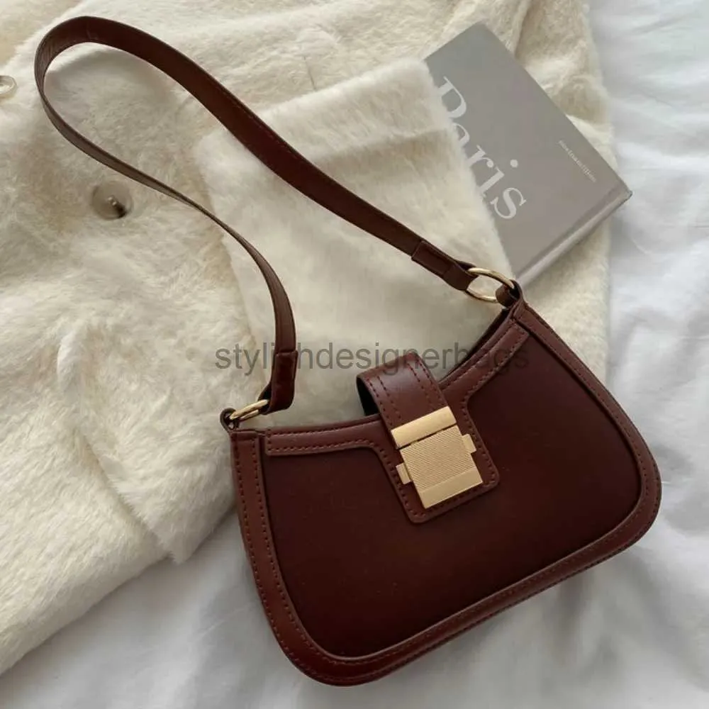 Shoulder Bags Cross Body Vintage Trendy Ladies Underarm Shoulder Bag Color PU Leather Handbag Fashion Brand Simple Female Chain Pursestylishdesignerbags